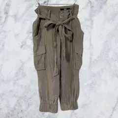H149 VICKYカーゴパンツ ジョガーパンツ カーキ 0 XS 美シルエット