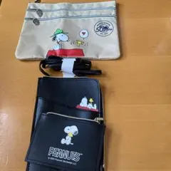 GLOW 付録スヌーピー カードケース付スマホポーチ＆3段ポケットポーチ