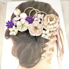 つまみ細工髪飾り（2433）成人式、卒業式、結婚式、七五三