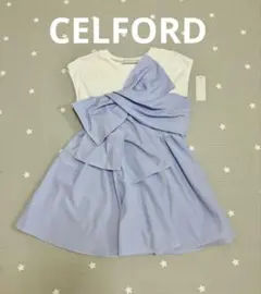 美品　CELFORD セルフォード　ビッグリボンカットトップス　ブルーのサムネイル