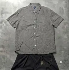 y2k Gap 半袖 リネンシャツ グレー Lサイズのサムネイル