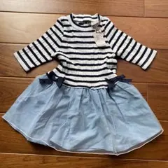 petit main ストライプ ワンピース 80cm
