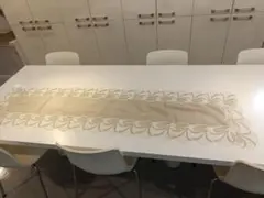 近沢レース 豪華レース装飾 テーブルセンター 約44x180cm麻色
