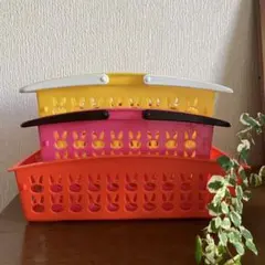 レトロ　ウサギ　プラスチック　かご