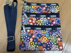 新品未使用★レスポートサック★ショルダーバッグ★三連ファスナー　花柄かわいい