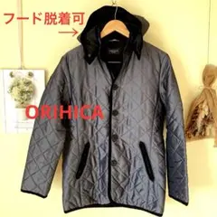 ORIHICA フード 脱着可　キルティングジャケット　ジャケット　S