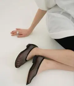 clane MESH OBLIQUE TOE FLAT SHOESのサムネイル