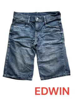 EDWIN ダークブルー デニムハーフパンツ