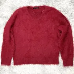 INGNI イング シャギーニット Vネック セーター レッド レディース M