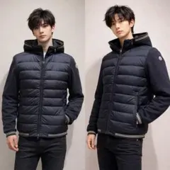 【鑑定済み】ユニセックス　モンクレール　MONCLER ダウン切替パーカー