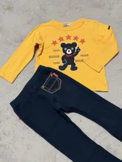 【DOUBLE.B】長袖Tシャツ＆だましポケットパンツ 上下セット 100