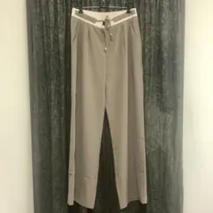 【試着のみ】タグ付き　ウエストストリングタックワイドパンツ　L