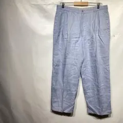 訳あり PAPAS ISLAND リネンパンツ 水色 LL XL 麻100%のサムネイル