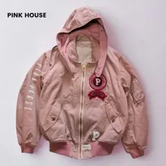 美品 ピンクハウス ロゴワッペン付 ジャンパー ブルゾン フード 