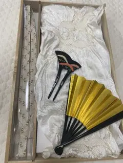 礼装用帯揚げ　帯締め　末広　簪　4点セット　結婚式　黒留袖　フォーマル