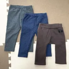美品ユニクロ・フリースレギンス&futafutaモンキーパンツ80cm3枚セット