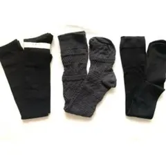 【新品】ニーハイソックス 靴下3点セット まとめ売り 黒 グレー
