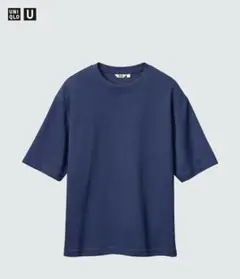新品 ユニクロ エアリズムコットンオーバーサイズTシャツ 5分袖 XL ネイビー