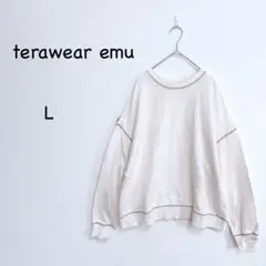 テラウェアエミュ スウェット L アイボリー系 トレーナー バックプリント