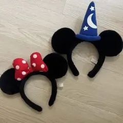 ミニーマウス&ミッキーマウスカチューシャセット