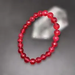 【希少】天然石パワーストーン　ルビーブレスレット　多面カット　8㎜ 女性用