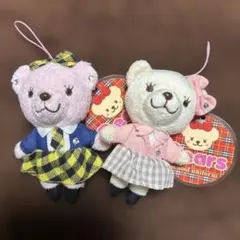 クマぬいぐるみマスコット 制服ユニフォームキーホルダー ストラップ2個セット