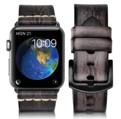 Apple Watch用ダークブラウンレザーバンド