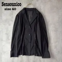 Sensounico センソユニコ　ストライプシアーデザインジャケット　黒　40のサムネイル