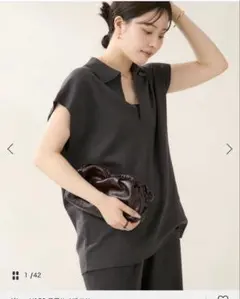 試着のみ】マーガレットハウエル オーガニックピケ 半袖 ブラック 