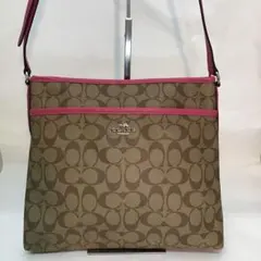 ‼️最終値下げコーチCOACH斜め掛けショルダーバックブラウン/ピンクF58297
