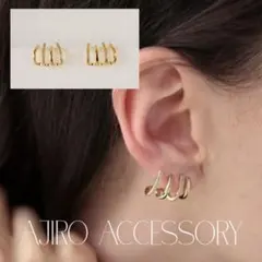 AJIRO ACCESSORY 4連ラインピアス ゴールドのサムネイル