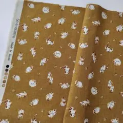 セブンベリー　猫和柄　三毛猫と鈴　綿プリント [110cm×50cm]