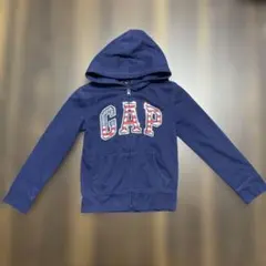 GAP キッズ ジップアップパーカー ネイビー アメリカ国旗柄 スパンコール