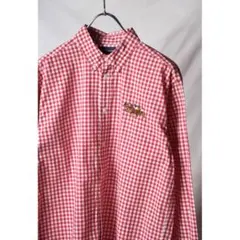 RALPH LAUREN トリプルポニー 刺繍 ギンガムチェック シャツ