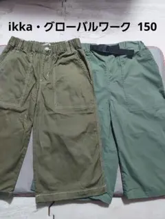 c58☆ikka・グローバルワーク☆ハーフパンツ2枚☆150センチ