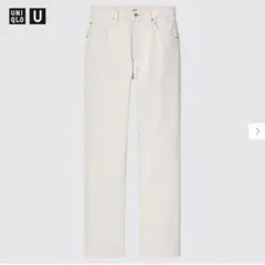 ユニクロ レギュラーフィットストレートハイライズジーンズ ホワイトデニム