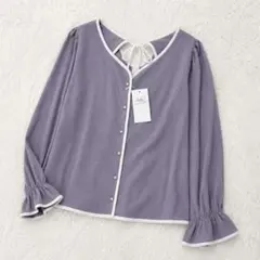 ✨新品✨ クレット オリジナルアソートボタンキャンディスリーブトップス パープルのサムネイル