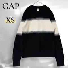 GAP 長袖ニット ボーダー セーター XS 黒 白
