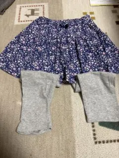 GITA 花柄スカッツ キッズ レギンス付きスカート グレー系　120cm