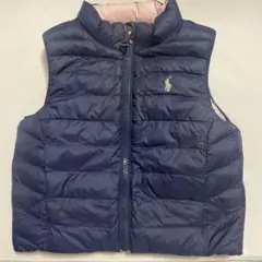 ダウンベスト ピンク ネイビー ラルフローレン