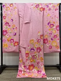 モデル振袖 桜井莉菜 仮絵羽 ラメ刺繍 正絹 未仕立て品 八掛付き 