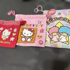 ハローキティ　キキララ　リトルツインスターズ　巾着