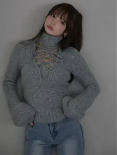 新品 タグ付き andmary トップス グレー andmary Mary logo zip tops gray アンドマリー