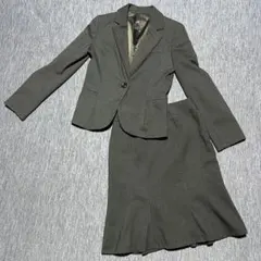 SOLO PLUS ソロプラス グレー ストライプ スカートスーツ