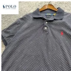 【レアデザイン】 ポロラルフローレン総柄 ポニー ロゴ刺繍 ポロシャツ