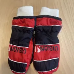 VISION 赤黒 ミトン 雪遊び用手袋 キッズM(対象身長95〜100cm)