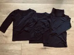ブラック長袖アンダーシャツ3枚セット