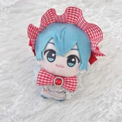 ぬい服 ヘッドドレス リボン セット 赤 レッド ギンガムチェック