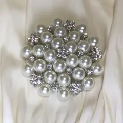 ブローチ ラウンド サークル パール シルバー