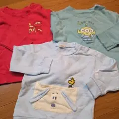 キャラクター刺繍トレーナー3点セット